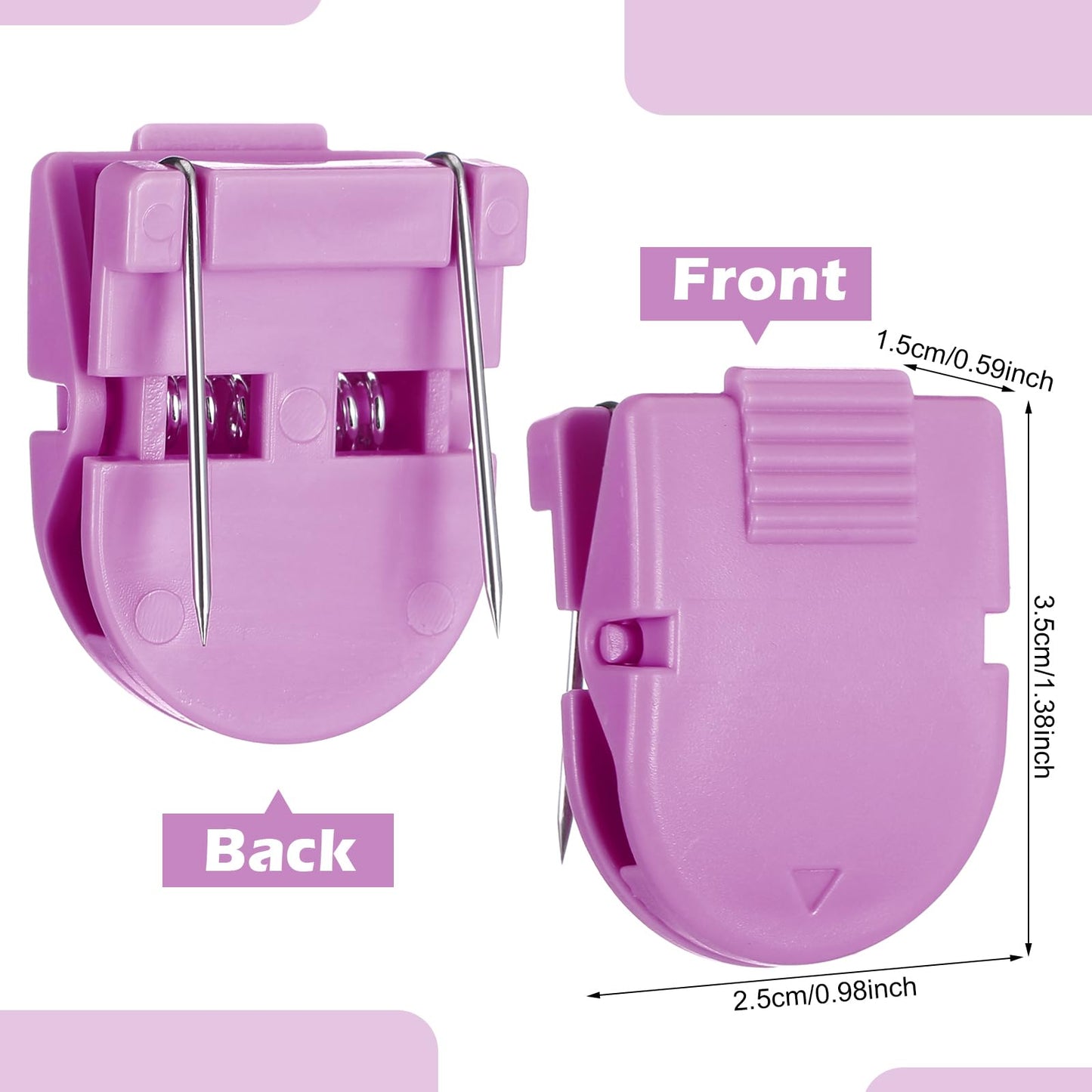 Feifeiya 15 Pcs Cubicle Clips Fabric Panel Cubicle Accessories Fabric Partition Panel Wall Clip Office Photos Wall for Notes Memos Standard Size, 40-Sheet Capacity (Purple)