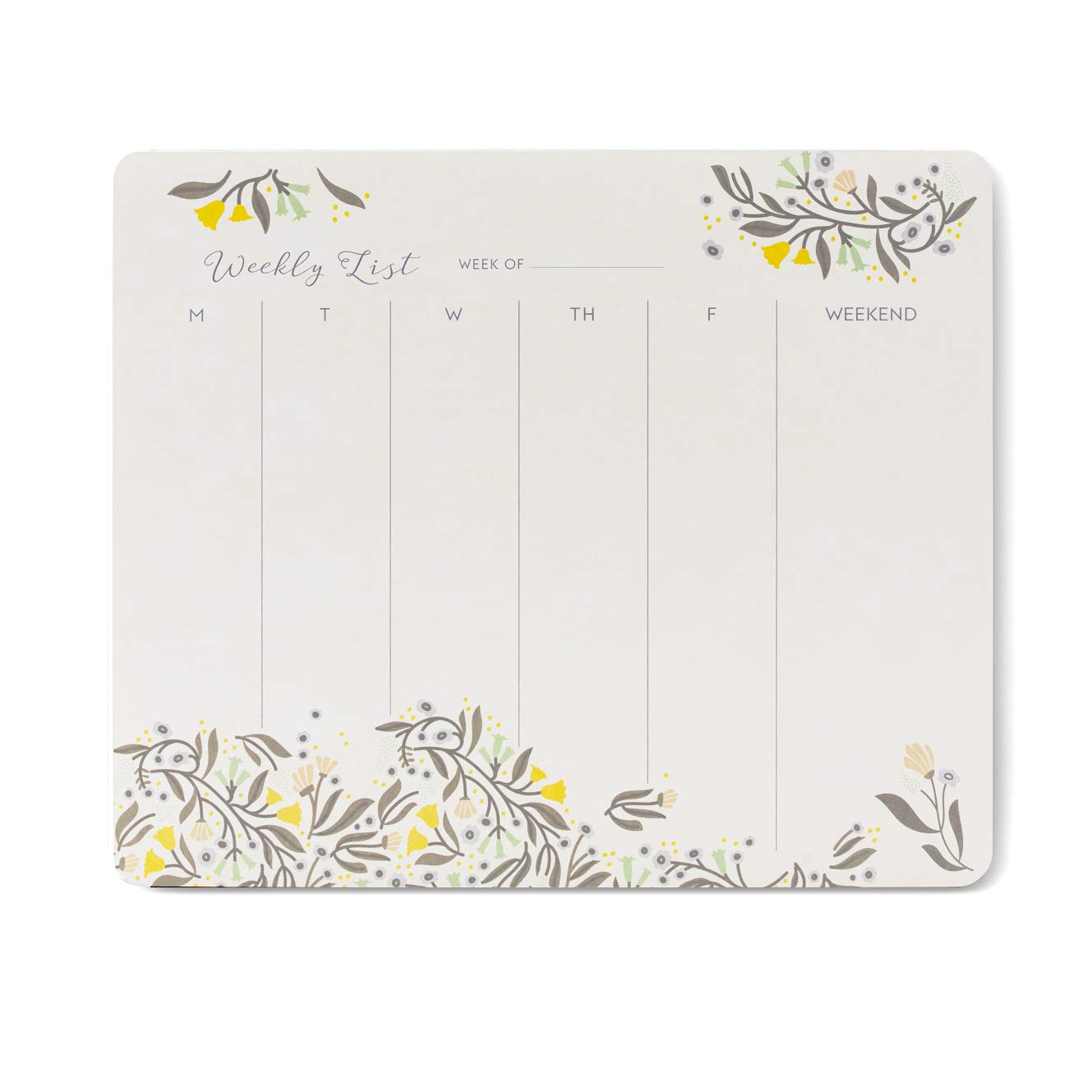 High Note Magnetic Weekly Planner Notepad - Desktop Planning Pad: Floral Charm - 52 Tear-Off Sheets - 9" x 7.5" (CHT0310)