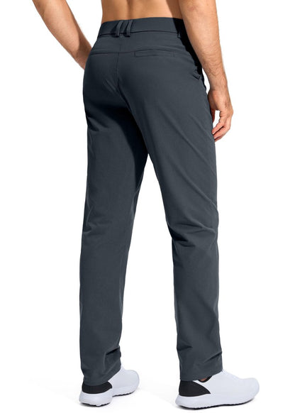 Pudolla Men's Golf Pants Stretch Work Pants for Men Dress Comfy Pants 30 Lightweight Quick Dry Casual Trousers(Iron Grey 30Wx30L)
