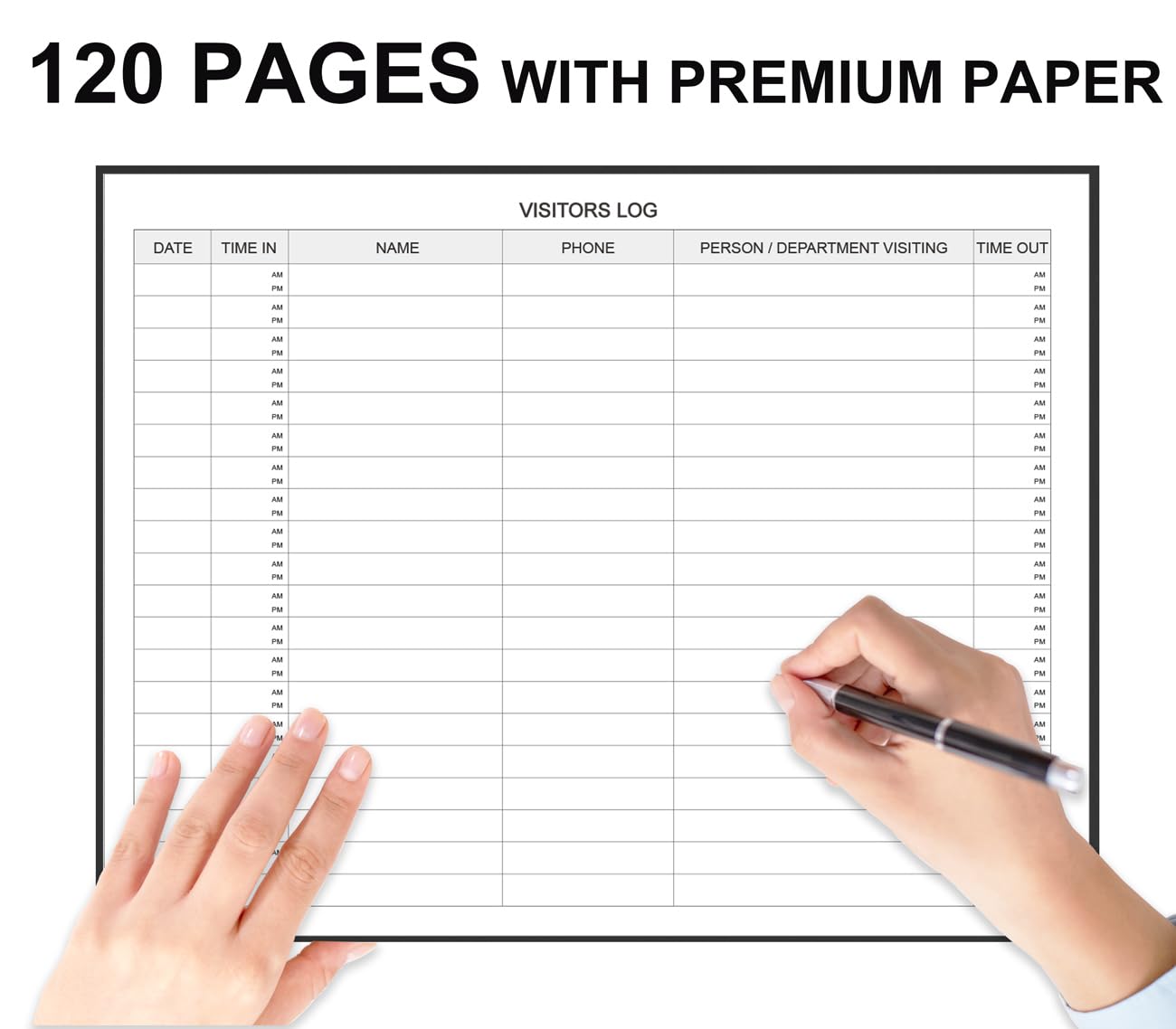 Visitors Register Book - Visitor Log Book with 120 Pages, 9" X 7", Black Hardbound Cover, Wedding Reception and Events Reception Supplies