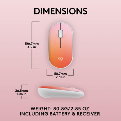 Logitech M340 Wireless Mouse with Limited Edition Prints, USB Receiver and Silent Clicks, Portable Wireless Mouse for Laptop, PC, Windows, Chrome, Surface – Floral Leaves
