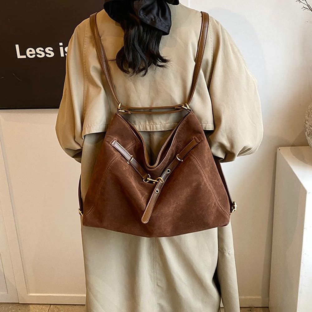 Suede Crossbody Bag 2025 Fall Winter Suede Tote Bag Hobo Purse Casual Shoulder Handbag Large Satchel for Women