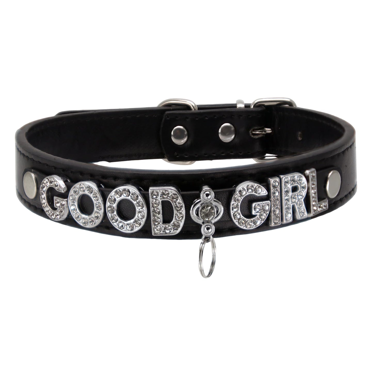 Gothic Letter Leather Choker Collar Necklace for Women,Rave EDC Festival Cosplay Jewelry