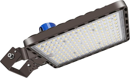 350W LED Parking Lot Lights - Dusk to Dawn 52500LM Super Bright Adjustable Trunnion Yoke Wall Mount IP65 Waterproof Heavy Duty Commercial for Large Area Shoebox Flood Security Lighting
