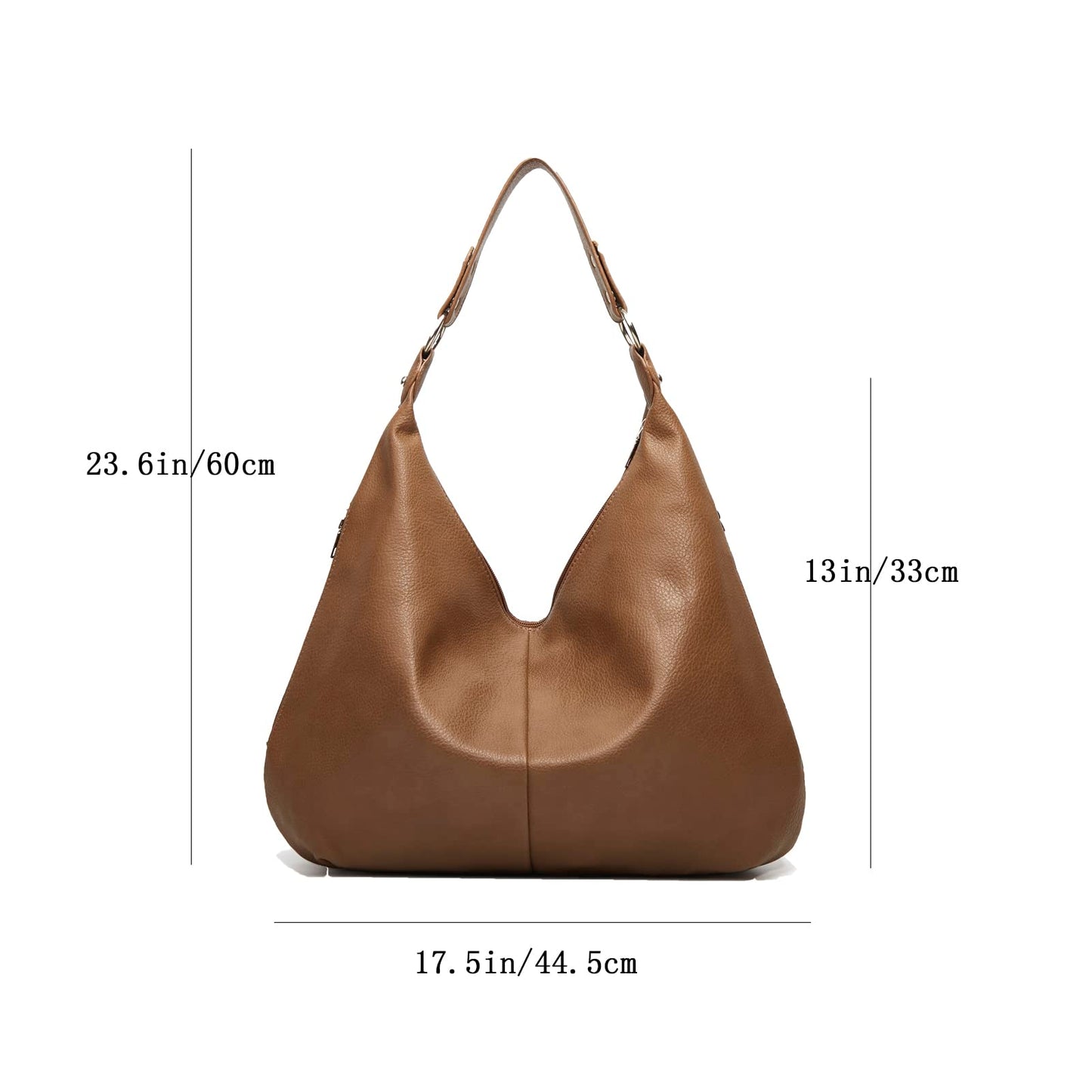 Hobo Bags for Women Soft PU Leather Shoulder Bag Vintage Slouchy Top Handbag with Zipper