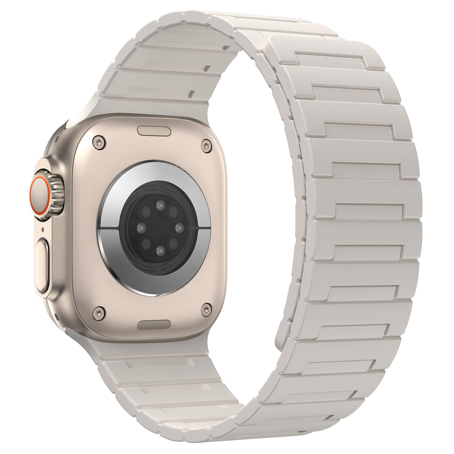 Suphart Strong Magnetic Bands Compatible with Apple Watch Band 49mm 46mm 45mm 44mm 42mm 41mm 40mm 38mm, Silicone Strap for iWatch Ultra 2 SE Series 10 9 8 7 6 5 4（49/46/45/44/42mm, Starlight）