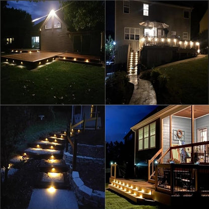 FVTLED Pack of 6 Low Voltage LED Stair Deck Lights kit Φ1.38 Outdoor Garden Yard Decoration Lamp Recessed Landscape Pathway Step Warm White LED Lighting, Red Bronze