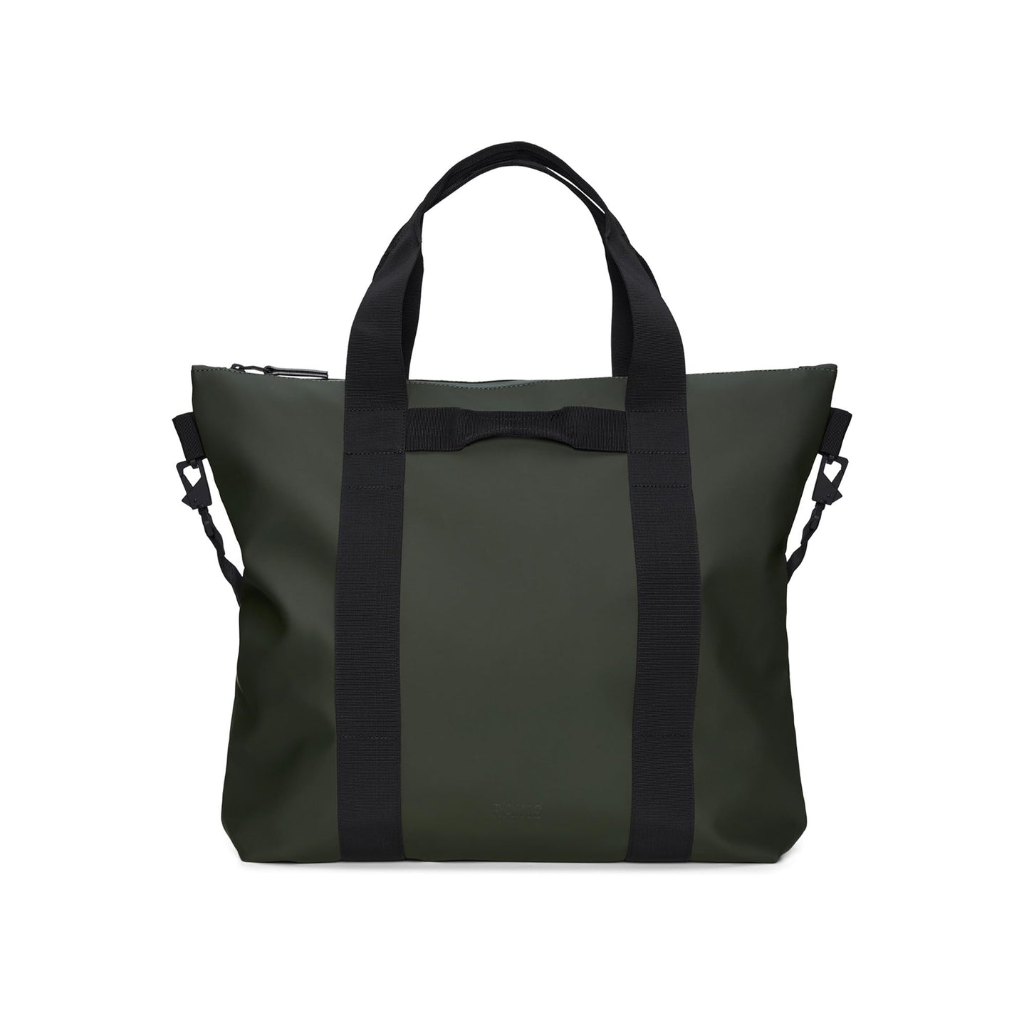 RAINS Tote Bag – Green Waterproof Minimalist Black Shoulder Bag for Men and Women – Versatile Laptop Bag for Work, Travel, Shopping, and Everyday Use – 2 Year Warranty