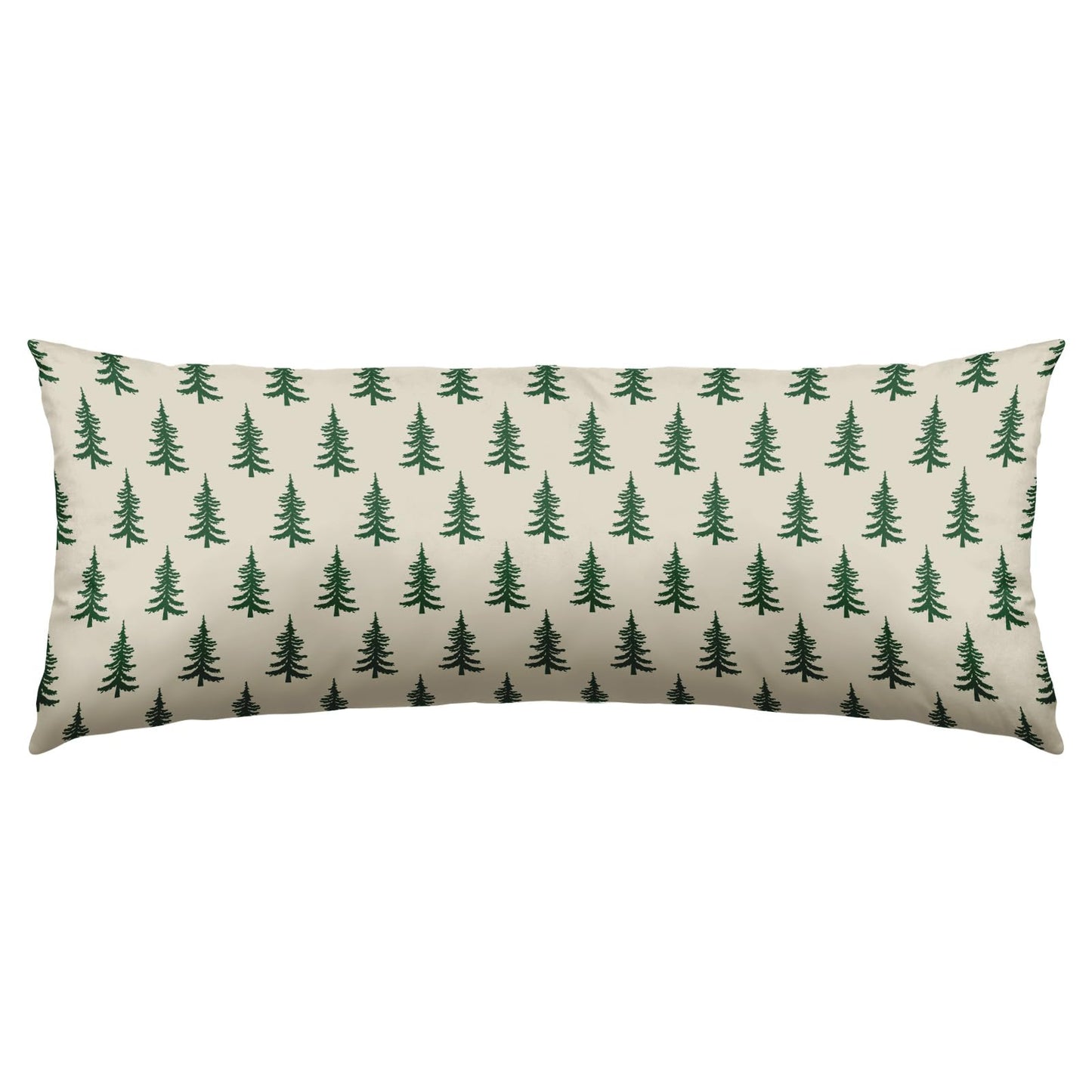 Christmas Pillow Cover 14x36 Inch Green Cream Tree Xmas Holiday Print Decorative Long Throw Pillowcases Outdoor Winter Seasonal Rustic Farmhouse Lumbar Rectangle Cushion Case Decor for Couch Sofa Bed