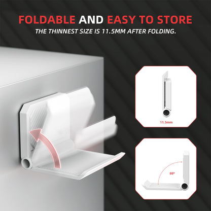 PlayVital FOLD Controller Holder Wall for PS5 PS4 Xbox Switch Pro Headset, 2 Pack Universal Storage Organizer Gaming Controller Stand Headphone Mount - Foldable Anti-Slip Adhesive Removable, White