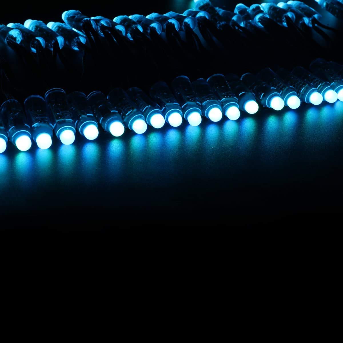 WESIRI WS2811 Diffused Digital RGB LED Pixel Lights Individually Addressable Round DIY LED Pixels Module IP68 Waterproof Green Wire DC12V 50pcs/Set