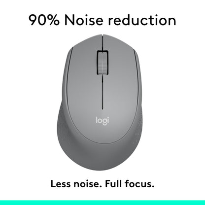 Logitech M330 SILENT Wireless Mouse, 2.4GHz with USB Receiver, Optical Tracking, Quiet & Lightweight, Long Battery Life, for PC, Mac, Laptop, Chromebook - Black