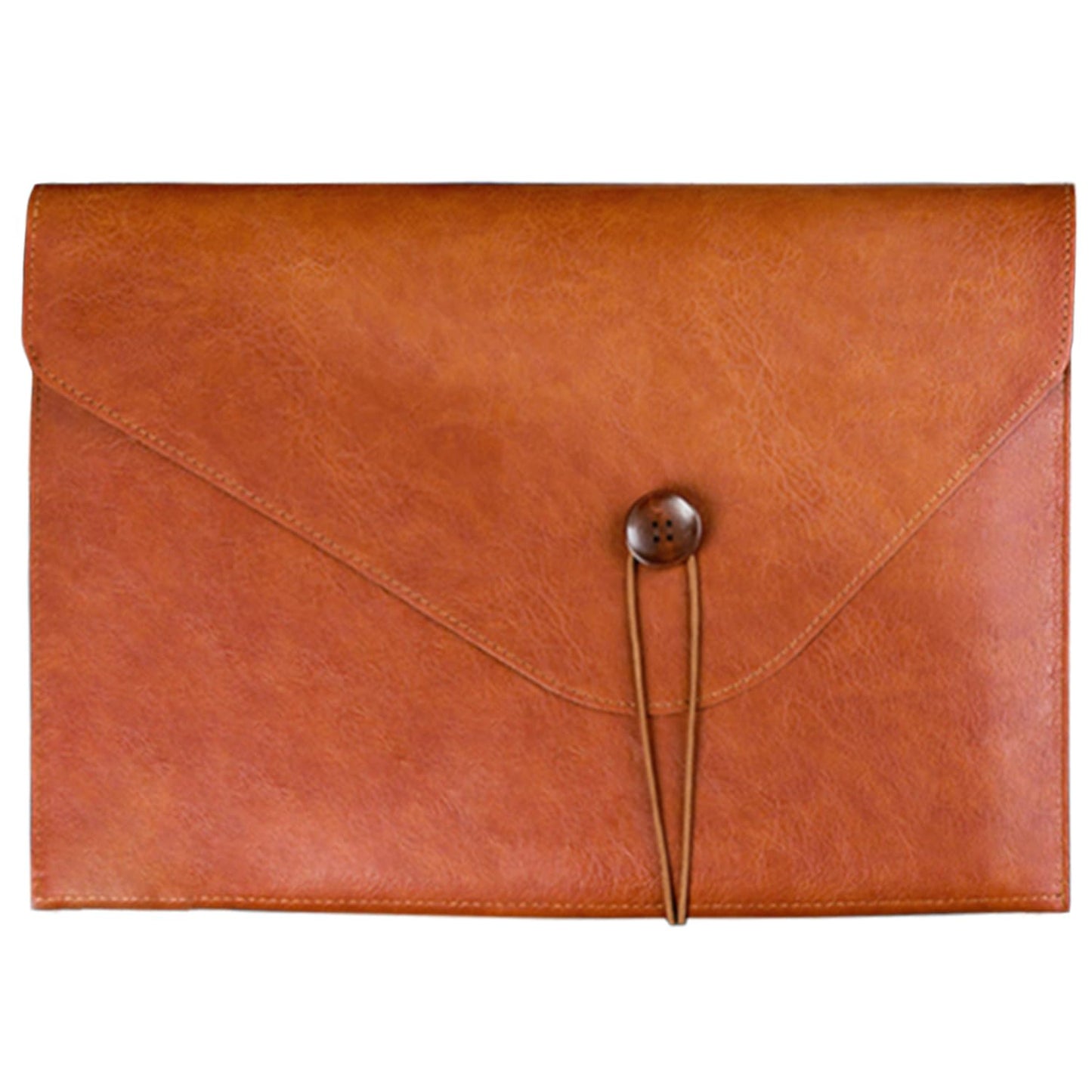 PU Leather A4 File Folder Document Holder for Women, Waterproof Portfolio Envelope Folder Case with Snap Closure, A4 Envelopes Leather Filing Folder Organizer for Women Men Colleagues Staffs - Brown