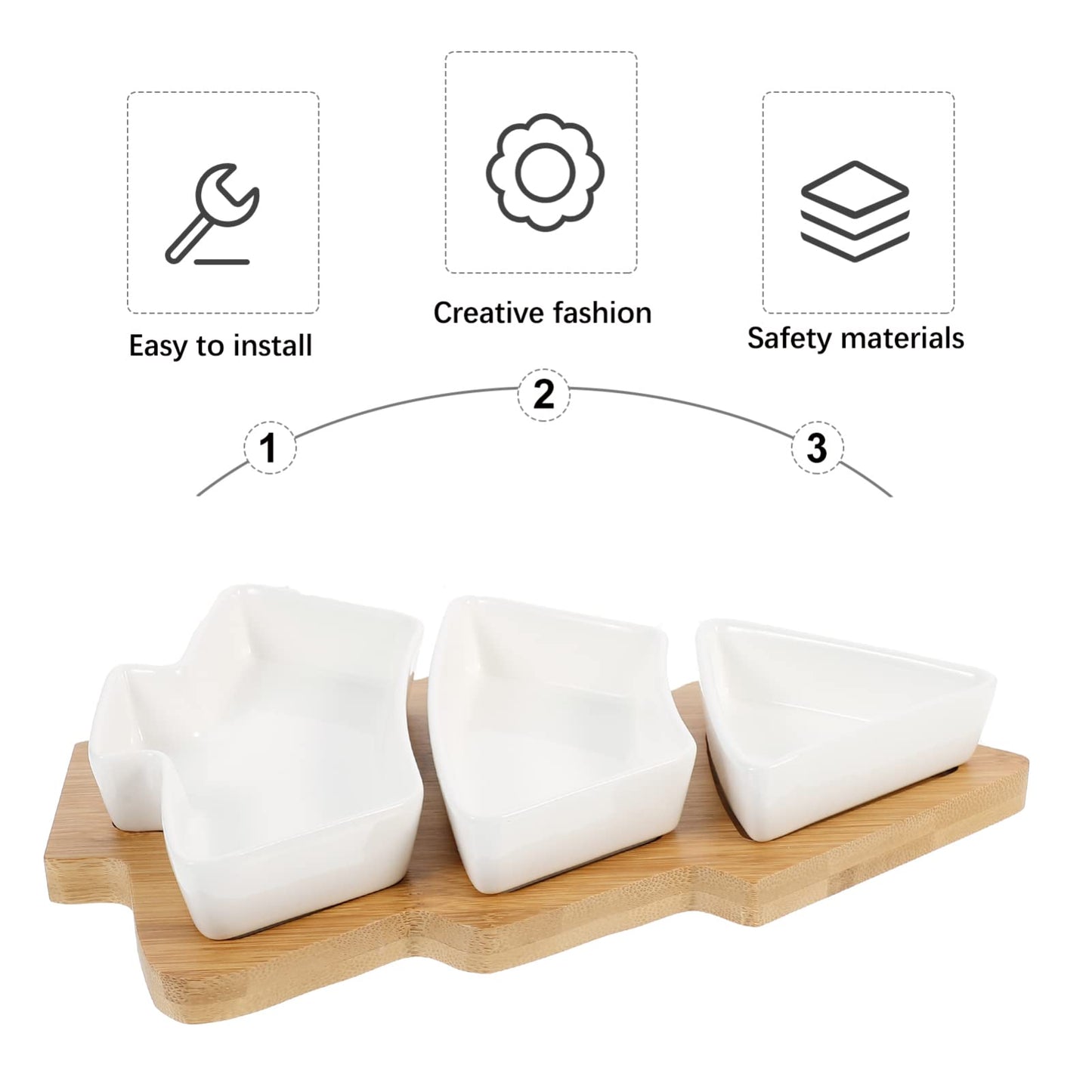 Christmas Tree Shape Candy Dish Ceramic Christmas Appetizer Tray for Snacks Candy Cookies Desserts Home Kitchen