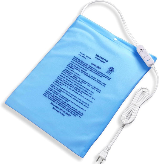 Boncare Stay On NO Auto-Off Hot Heating Pad for Cramps and Back Pain Relief Boncare Fomentera Electrica Lumbar Moist & Dry Heat Washable Cover (Sky Blue) (12"x15", 1.00, Count)