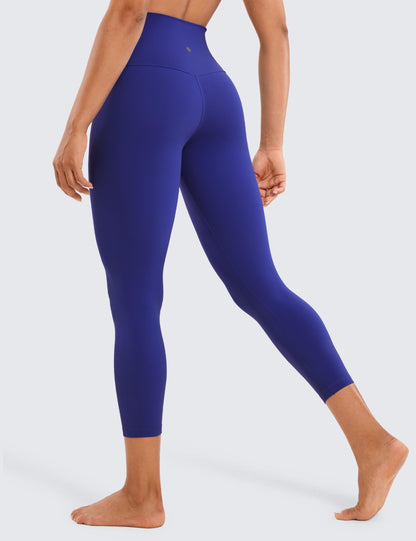CRZ YOGA Butterluxe High Waisted Capris Workout Leggings for Women 23'' - Lounge Buttery Soft Yoga Pants Larkspur Blue Medium