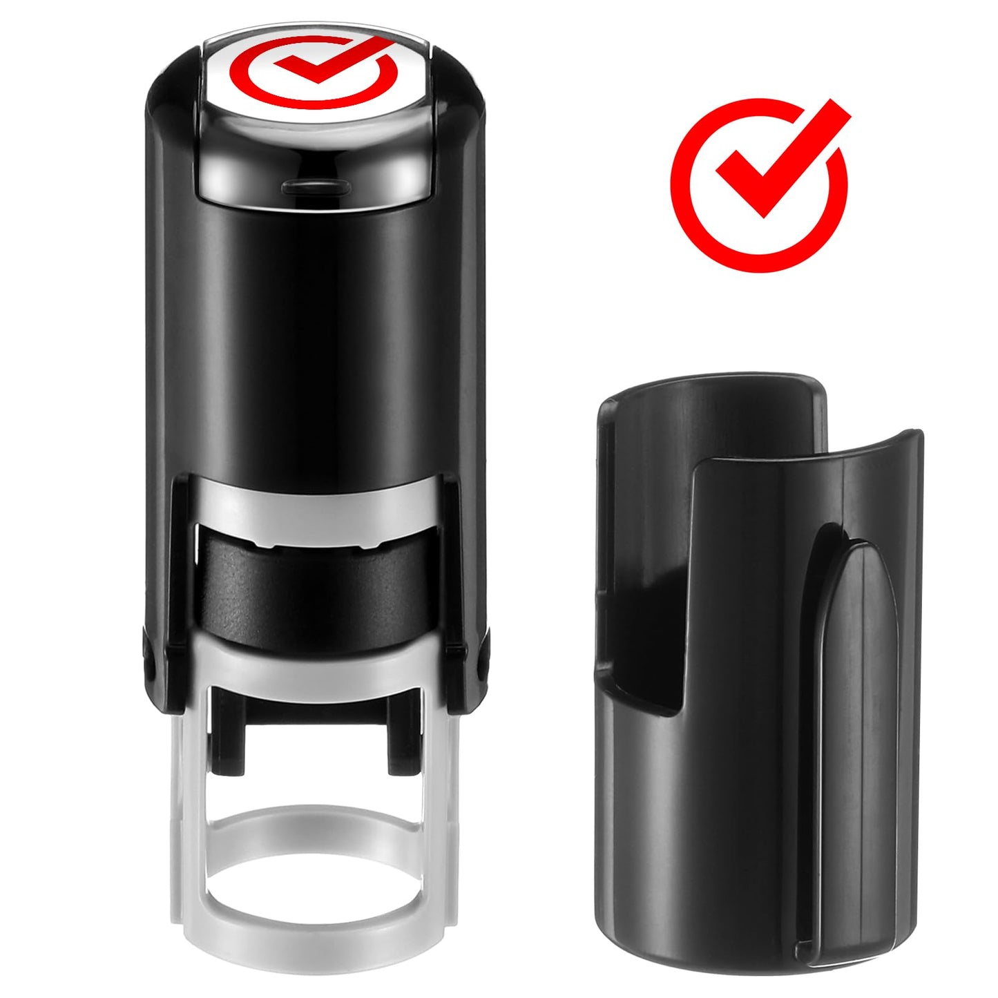 Supervitae 2 Pack Checkmark Print Stamps Red Ink Checkmark Stamper Mini Self Inking Stamps for Party Activities Craft Supplies