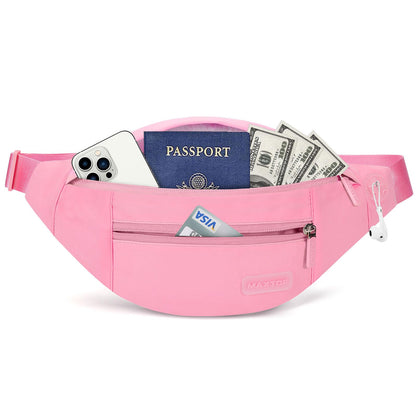 MAXTOP Large Fanny Pack Waist Purses for Women Trendy Cross body Bags with Adjustable Strap Passport Holder Bag for Theme Park Shopping Traveling Running (Barbie Pink)