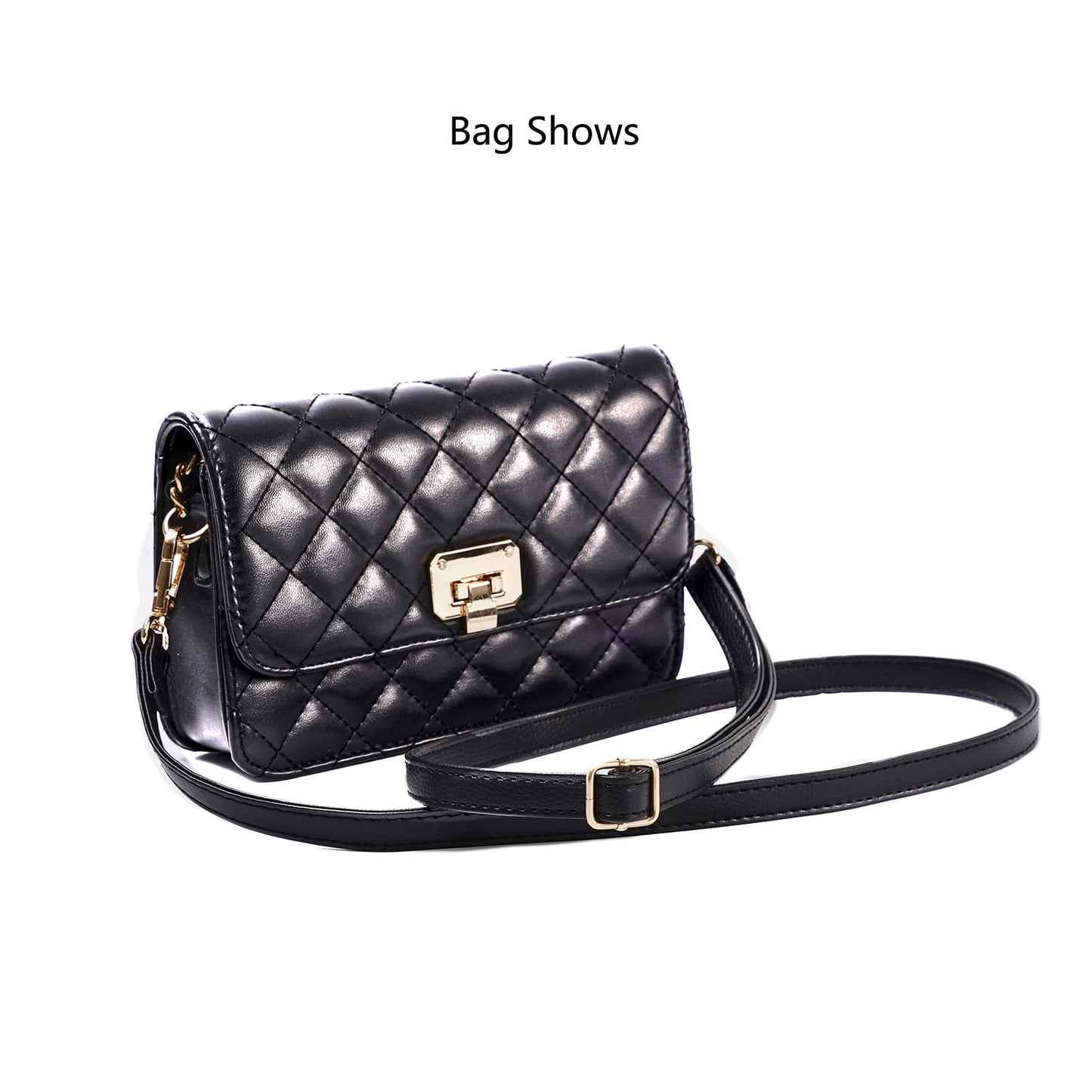 Xiazw Adjustable Soft PU Leather Shoulder Crossbody Purse Strap Bag Chain Replacement (Dark Blue - Gold)