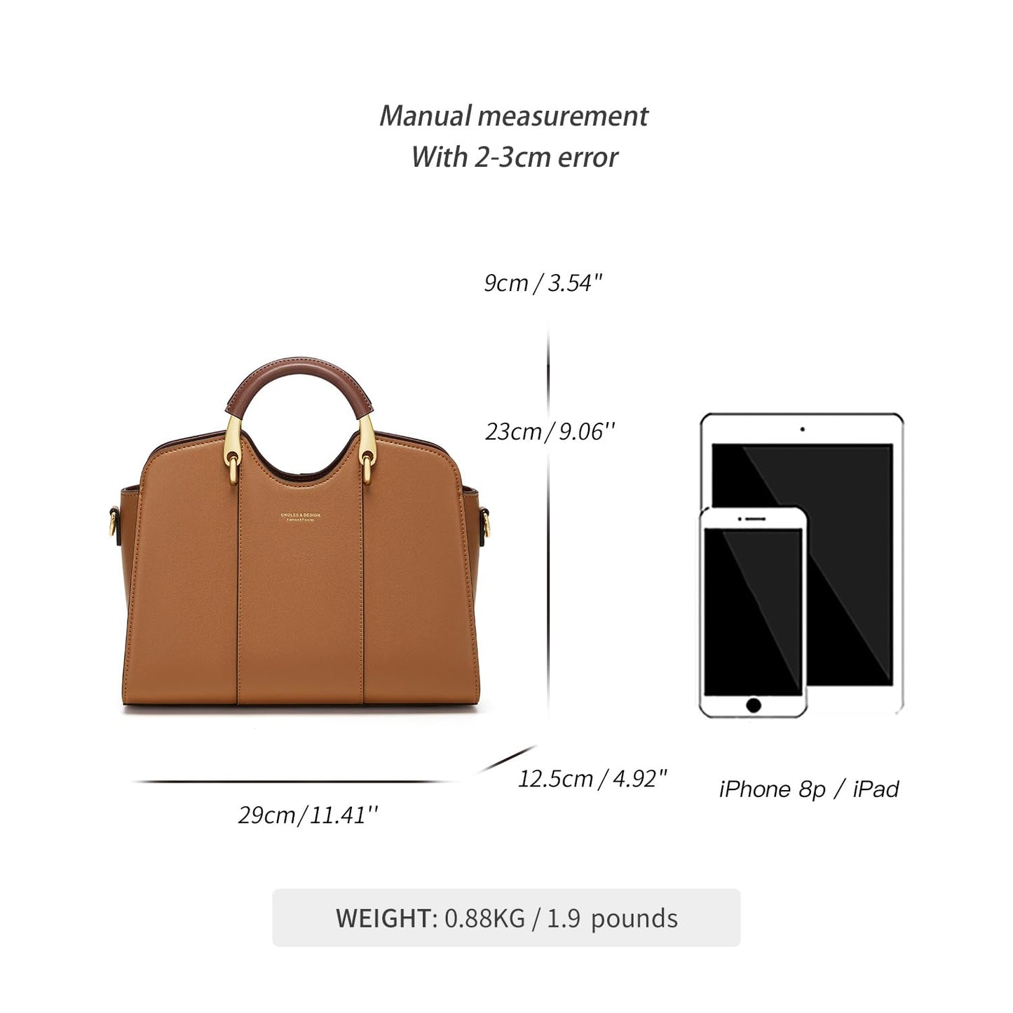 Cnoles Satchel Bag for Women Fashion Leather Ladies Top Handle Tote Shoulder Bag Purses and Handbags
