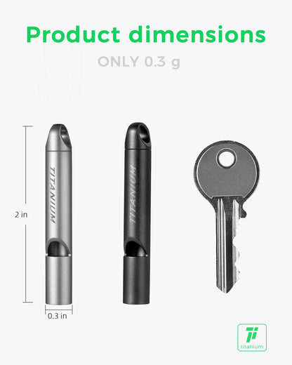IUMIUN Titanium Pealess Emergency Whistle, 120-130dB High Frequency Safety Survival Whistle for Hiking Camping Boating Dog Training