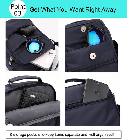 natyrlpog Men's Shoulder Bag Nylon Messenger Bag Crossbody Purse Waterproof Lightweight for Travel Work Outdoor Black Small