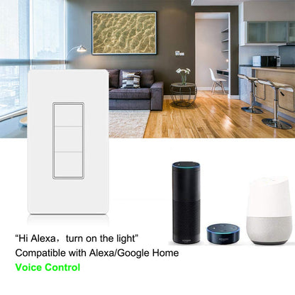 Smart Light Switch, WiFi Smart Double Switch Button, Compatible with Alexa and Google Home, Remote Control with Timing Funtion, No Hub Required,Smart Life APP Provides Control from Anywhere
