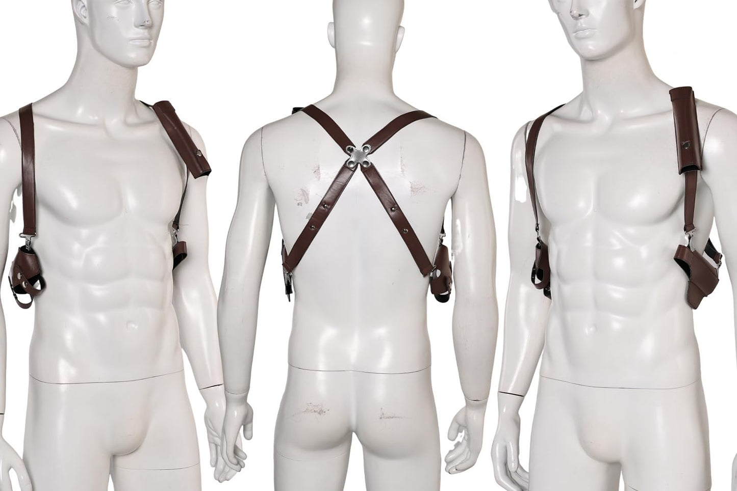 Verycos Men Cosplay Belt Chest Harness Belt Shoulder Strap Belts Back Cross Leather Punk Costume Accessory