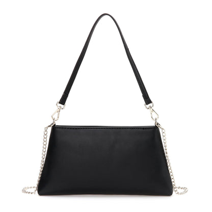 Valleycomfy Women Clutch Purses Ladies Pu Leather Evening Bag Shoulder Bag Handbag for Party/Wedding/Cocktail/Prom/Club, Black