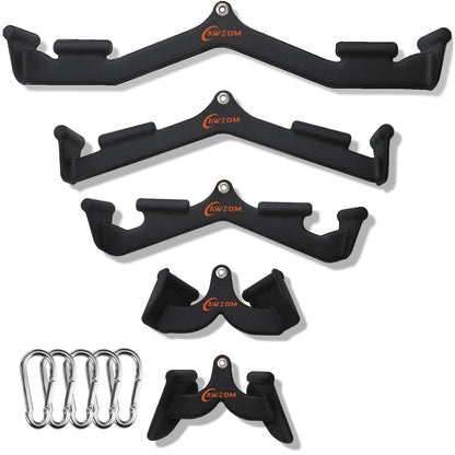 AWNOM LAT Pulldown Attachments for Cable Machines, Cable Machine Attachments for Home Gym T Bar V Bar LAT Pulldown Machines Attachments, Back Tricep Bar Strength Training Handle Grip