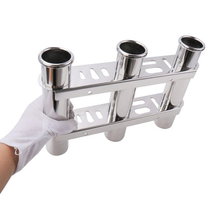 Fishing Rod Holder for Boat, Vertical Wall Mounted Fishing Rod Rack, Stainless Steel Rod Holder for Marine Boat,Fishing Boat, Truck (3 Tubes Upgrade)