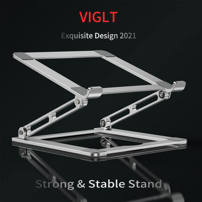Laptop Stand for Desk - Adjustable Laptop Holder, Portable Laptop Riser with Multi-Angle Height Adjustable Computer Stand for MacBook Air/Pro and More Notebooks 10-17.3" - Grey
