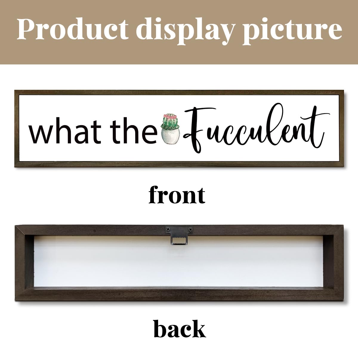 What the Fucculent Sign, Plant Lover Sign, Farmhouse Decor for Entryway, Cactus Decor, Small Wood Signs, Succulent Gift, Plant Decor Gift, Home Wall Decor Wood Framed, Wooden Box Sign Desk Décor