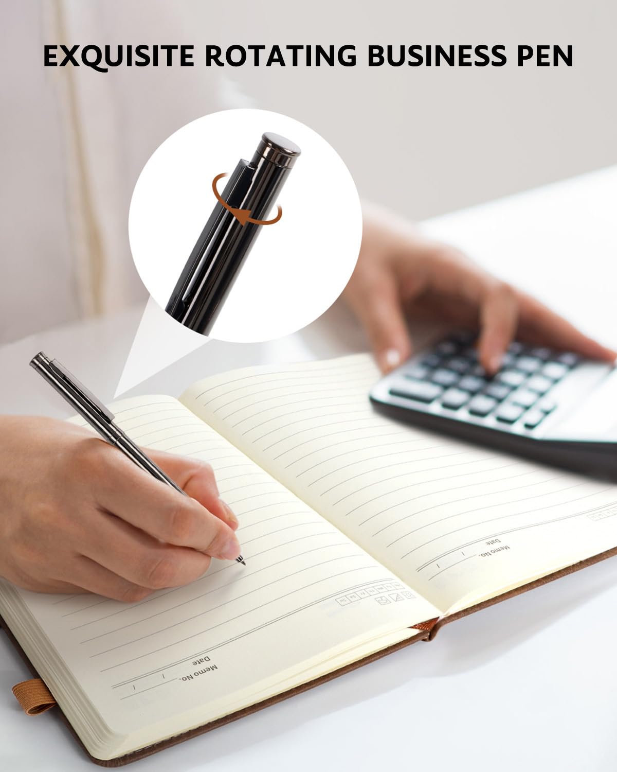 HULIPARK Leather Notebook Journal with Pen, A5 Lined Hardcover Notebook with Magnetic Closure, 240 Pages Daily Journal for Men Women, Ruled Journal Notebooks for Work, Writing, Note Taking - Brown