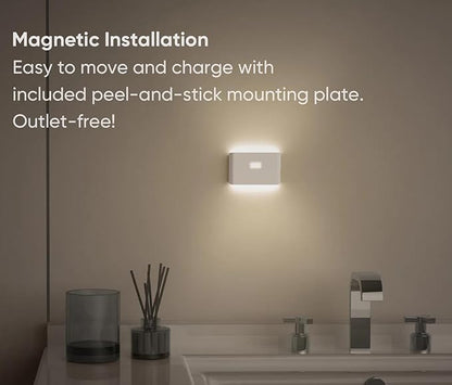 Wyze Lifestyle Rechargeable Night Lights with Dusk to Dawn & Motion Sensors, Warm & Soft White Stair Lights for Bathroom, Hallway, Linkable, Magnetic Mount, 6 Pack