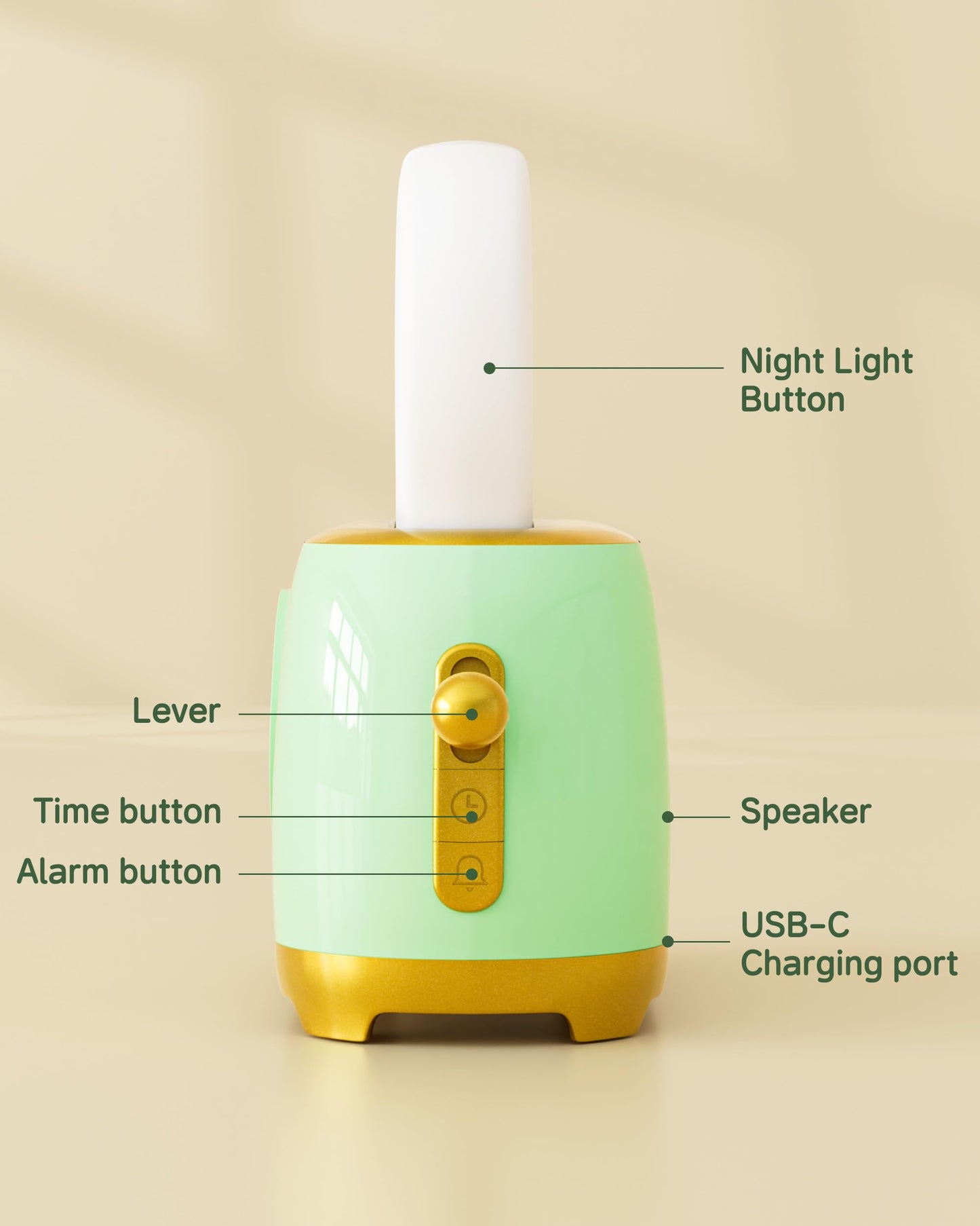 Aokpsrt Alarm Clock for Kids, Cute Toast Night Light Alarm Clocks for Bedrooms, Dimming Rechargeable Small Led Desk Clock with Snooze & Countdown for Room Decor, Bedside Clock for Teen Girls Boys