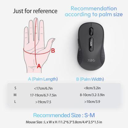 XBG B15pro Wireless Bluetooth Mouse, Bluetooth 5.0/4.0 & 2.4G Tri-Mode, Type-C Rechargeable with LED Screen Display, Ergonomic Silent Click for Laptop/PC/Tablet, Multi-Device & Office Use