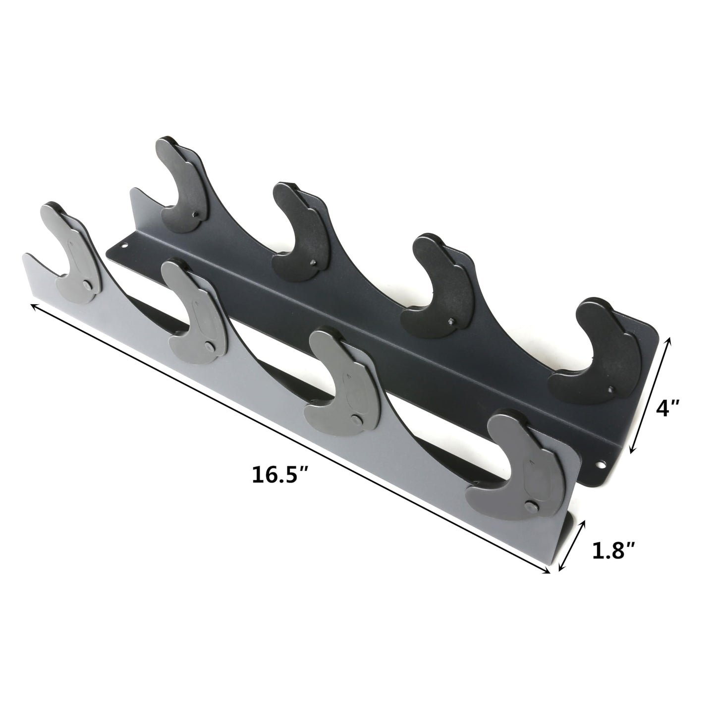 Barbell Rack Single Hook Wall Mount Heavy Duty Vertical Barbell Holder Weight Bar Holder for Olympic Barbell, Curl bar, Commercial or Home Gym Accessory (4 bars)