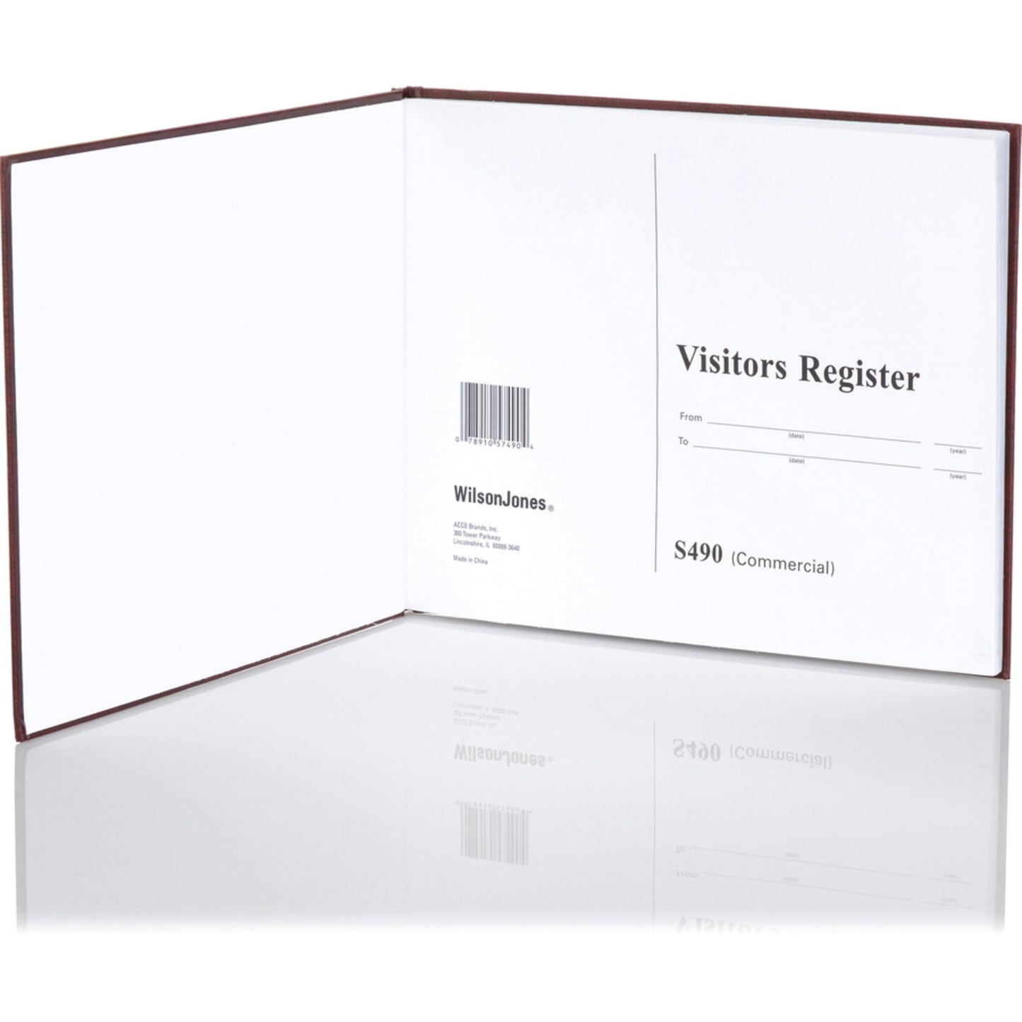 Wilson Jones S490 Visitor Register Book, Red Hardcover, 112 Ruled Pages, 8 1/2 x 11