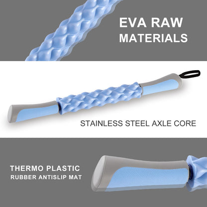 MZDXJ Muscle Roller,EVA Material, Massage Roller Stick for Athletes and Office Workers, Relieves Muscle Tension and Pain(EVA Blue)