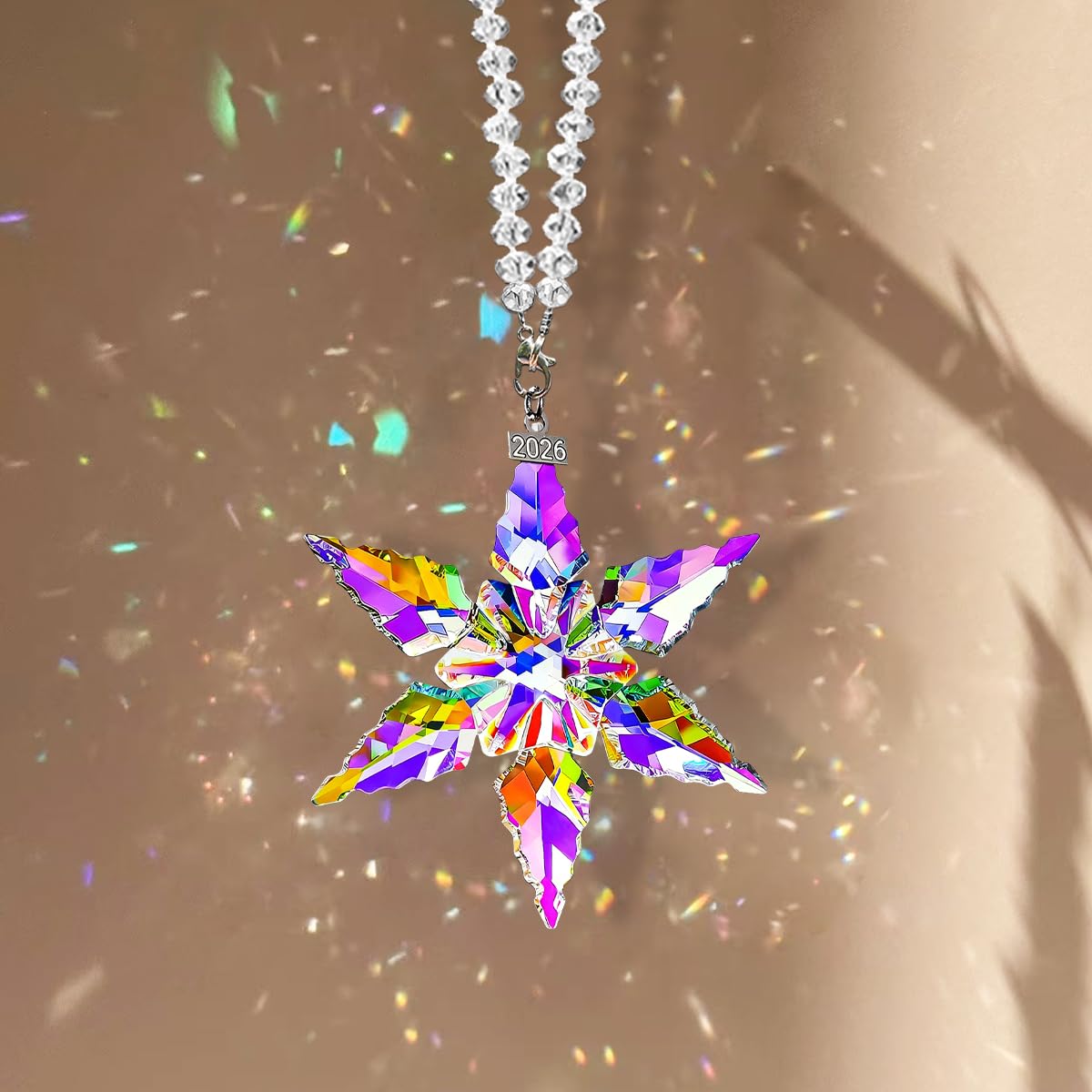 2026 Annual Christmas Ornaments, Crystal Star Ornaments for Christmas Tree