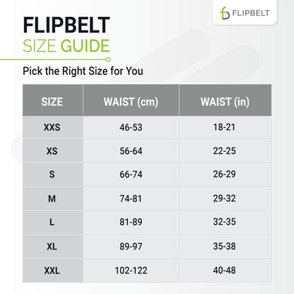 FlipBelt Zipper Running Belt, Waist Pack for Fitness and Running Fanny Pack for Women Men Phone Keys Money US Company - [Black] - [Medium]