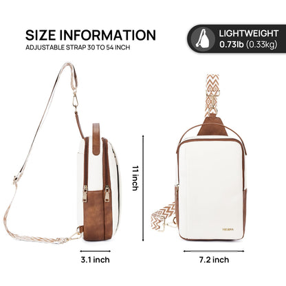 Telena Crossbody Sling Bags for Women, PU Leather Fanny Packs Cross Body Bag for Woman