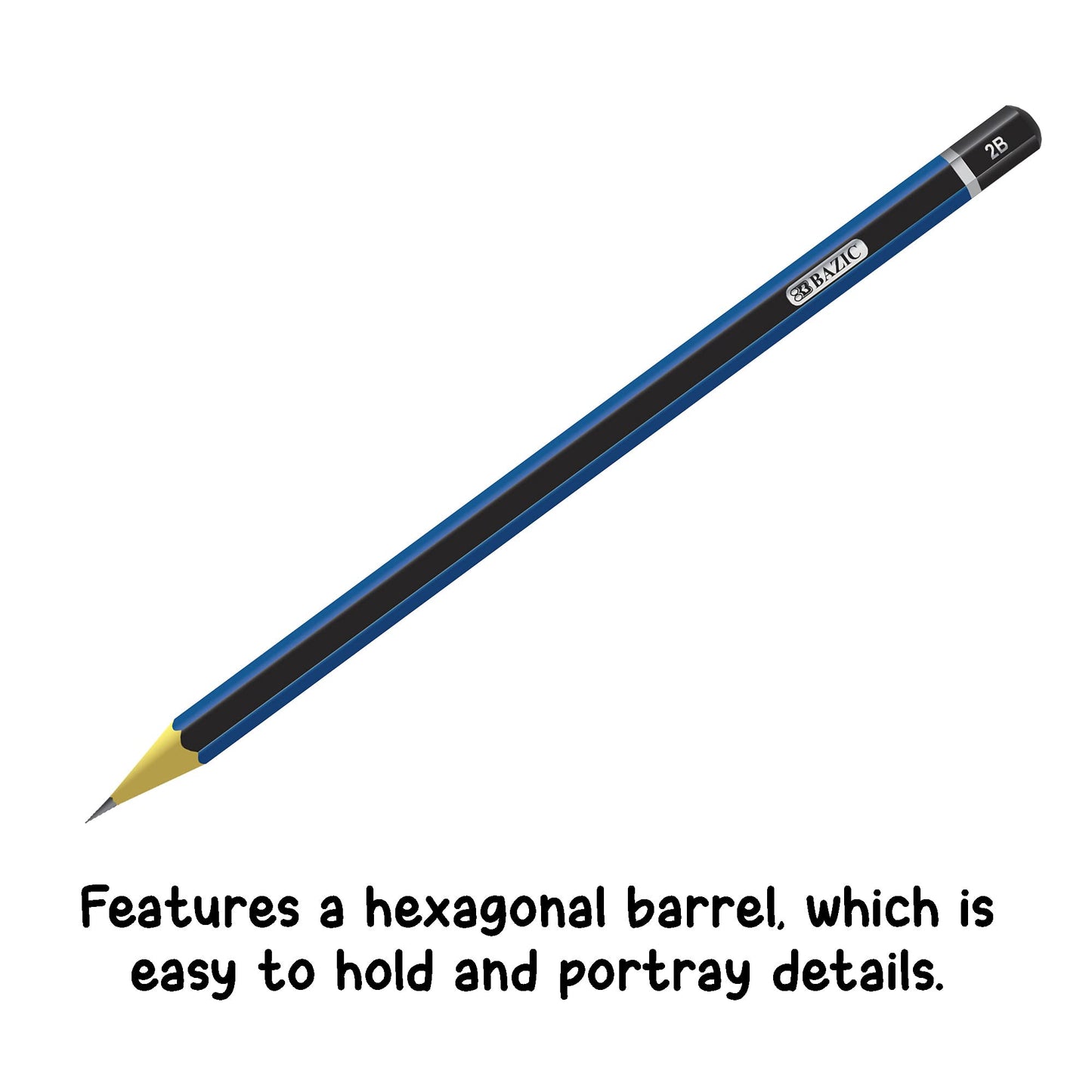 BAZIC Products Drawing Sketching Pencil Set, HB 2B 4B 6B 7B 8B, Professional Graphite Sketch Kit Pencils, for Artists Adults Beginners (6/Pack), 24-Packs