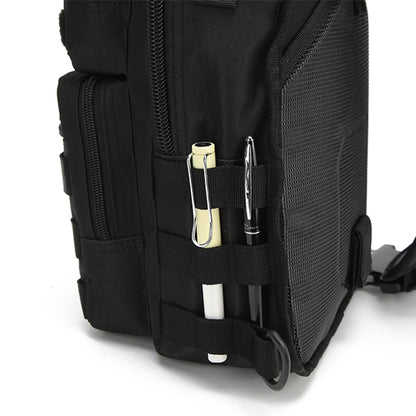 GAZJYUSP Tactical travel sling bag Molle Crossbody bag Small tactical concealed carry bag Over the shoulder bag Daypack Range Bag Shoulder pack Hunting chest Bag (Black)