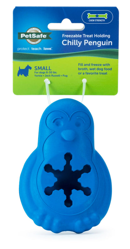 PetSafe Chilly Penguin, Freezable Dog Toy for Small Dogs, Fill and Freeze, Frozen Dog Toy to Fill with Treats, French Vanilla Scented, Interactive Pet Puzzle for Boredom or Separation Anxiety, Small