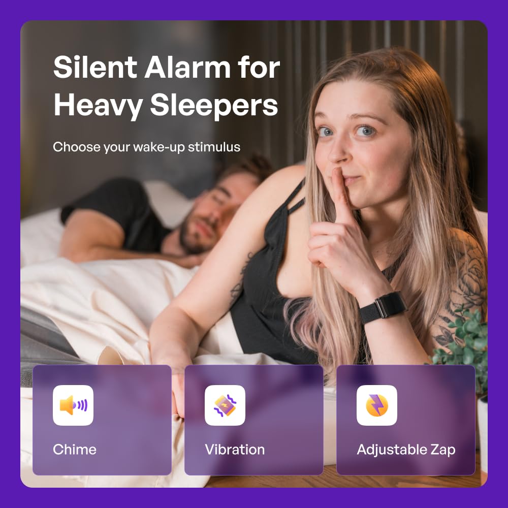 Pavlok 3 Sports (Black) – App-Controlled Silent Alarm & Habit Trainer Wearable – Chime/Vibration/Adjustable Zap – Includes Plus (Lifetime Access) – Steps & Sleep Tracking