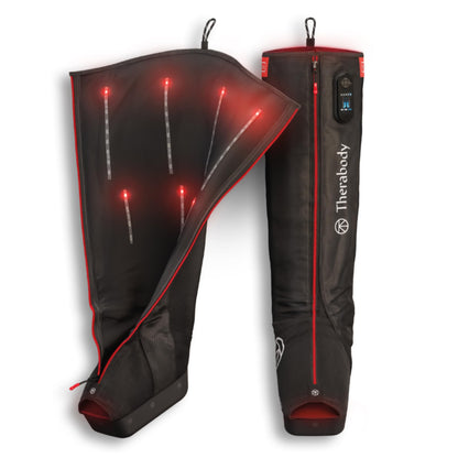 Therabody JetBoots PRO Plus - Wireless Compression Boots with Vibration & Light Therapy - Muscle Recovery, Pneumatic Leg Compression Sleeve to Recover Faster, Relieve Muscle & Joint Pain (Short)