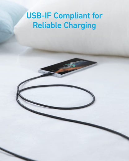 Anker USB A to USB C Cable, Charger Cord (2 Pack, 3FT), for iPhone 17 Series,Samsung Galaxy Note 10/S10+ S10, LG V30 (Black)