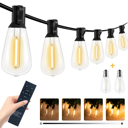 litogo 120ft Patio Lights Outdoor Waterproof, LED Outdoor String Lights with Shatterproof Edison Bulbs, Dimmable Outside Hanging Light with Timer for Bistro Cafe Tent Yard Garden Porch